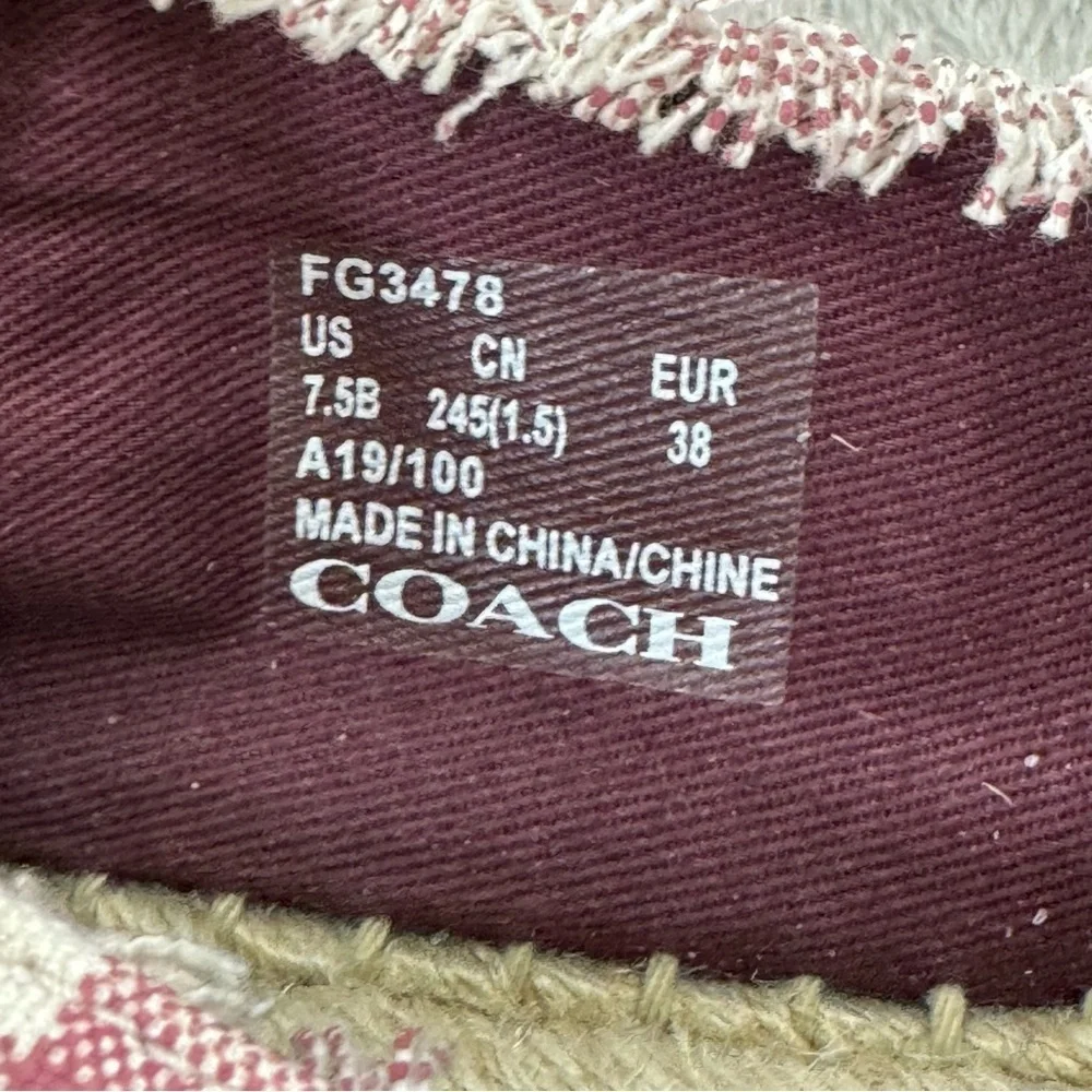 Coach Celina Espadrille With Gingham Print‎ 7.5